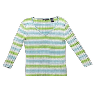Liz Claiborne Candy Strip Sweater Shirt size small EUC